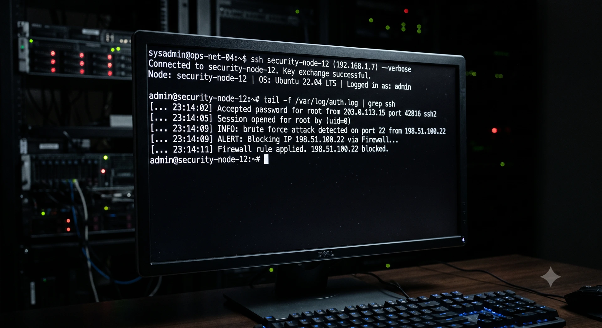 Tela preta de terminal do Linux aguardando o login de administrador (root).