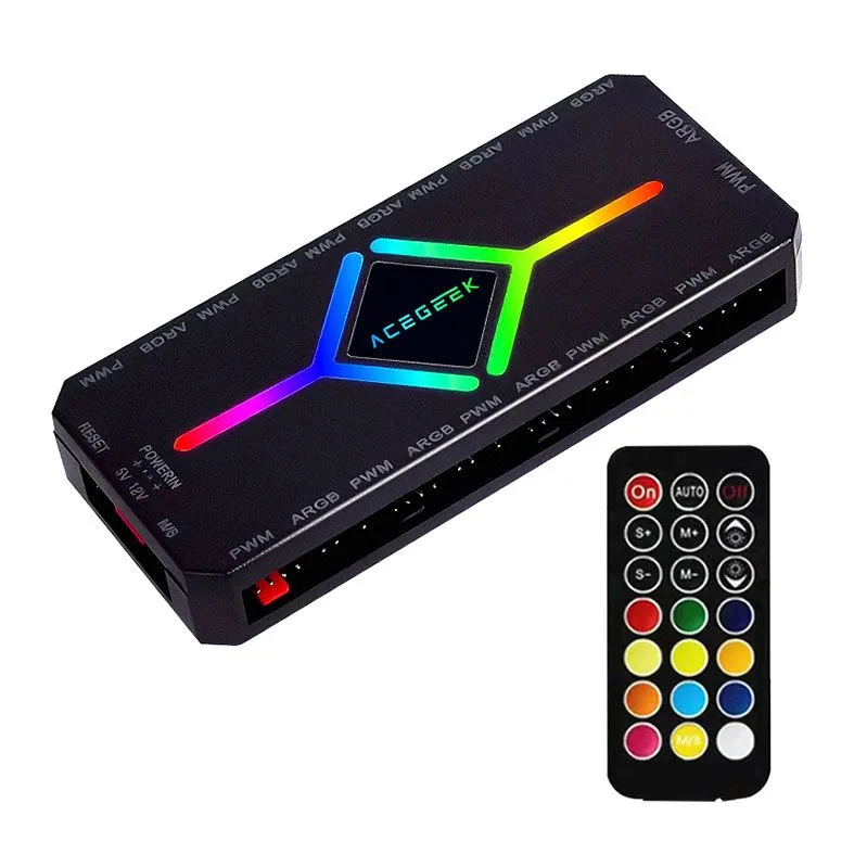 Controladora De Fan Argb Ag-hub10-bk C/ Controle Acegeek